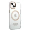 iPhone 14 Guess Transparent MagSafe kompatibilis tok arany (GUHMP14SHTRMD) - 4. kép