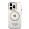 iPhone 14 Pro Guess Transparent MagSafe kompatibilis tok arany (GUHMP14LHTRMD) - 3. kép