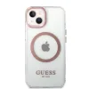 iPhone 14 Plus Guess Transparent MagSafe kompatibilis tok rózsaszín (GUHMP14MHTRMP) - 3. kép