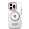 iPhone 14 Pro Max Guess Transparent MagSafe kompatibilis tok rózsaszín (GUHMP14XHTRMP) - 3. kép