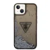 iPhone 14 Guess PC/TPU Liquid Glitter Triangle Logo tok fekete (GUHCP14SLFCTPK) - 1. kép