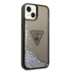 iPhone 14 Guess PC/TPU Liquid Glitter Triangle Logo tok fekete (GUHCP14SLFCTPK) - 0. kép