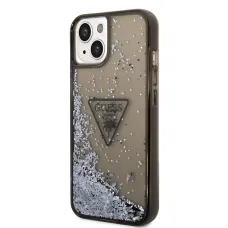 iPhone 14 Guess PC/TPU Liquid Glitter Triangle Logo tok fekete (GUHCP14SLFCTPK)