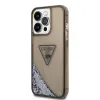 iPhone 14 Pro Guess PC/TPU Liquid Glitter Triangle Logo tok fekete (GUHCP14LLFCTPK) - 0. kép