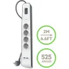 Belkin hálózati elosztó, hosszabbító 4x aljzat, 2x USB 2.4A - 2m  túlfeszültség elleni védelemmel (BSV401vf2M) fekete/fehér - 2. kép