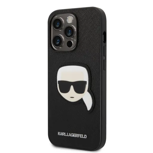 iPhone 14 Pro Karl Lagerfeld PU Saffiano Karl Head tok fekete (KLHCP14LSAPKHK)