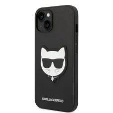 iPhone 14 Karl Lagerfeld PU Saffiano Choupette Head tok fekete (KLHCP14SSAPCHK)