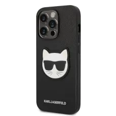 iPhone 14 Pro Karl Lagerfeld PU Saffiano Choupette Head tok fekete (KLHCP14LSAPCHK)