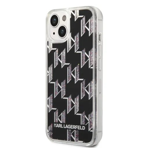 iPhone 14 Plus Karl Lagerfeld Monogram Liquid Glitter tok fekete (KLHCP14MLMNMK)