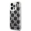 iPhone 14 Pro Karl Lagerfeld Monogram Liquid Glitter tok fekete (KLHCP14LLMNMK) - 0. kép