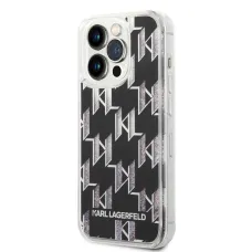 iPhone 14 Pro Max Karl Lagerfeld Monogram Liquid Glitter tok fekete (KLHCP14XLMNMK)