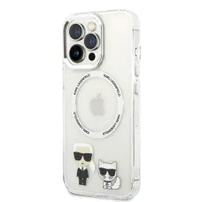 iPhone 14 Pro Karl Lagerfeld Karl és Choupette MagSafe kompatibilis tok átlátszó (KLHMP14LHKCT)