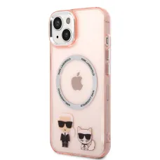 iPhone 14 Karl Lagerfeld Karl és Choupette MagSafe kompatibilis tok rózsaszín (KLHMP14SHKCP)