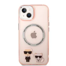 iPhone 14 Plus Karl Lagerfeld Karl és Choupette MagSafe kompatibilis tok rózsaszín (KLHMP14MHKCP)