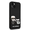 iPhone 14 Plus Karl Lagerfeld Liquid Silicone Karl és Choupette MagSafe kompatibilis tok fekete (KLHMP14MSSKCK) - 2. kép