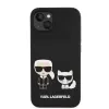 iPhone 14 Plus Karl Lagerfeld Liquid Silicone Karl és Choupette MagSafe kompatibilis tok fekete (KLHMP14MSSKCK) - 3. kép