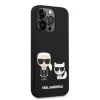 iPhone 14 Pro Karl Lagerfeld Liquid Silicone Karl és Choupette MagSafe kompatibilis tok fekete (KLHMP14LSSKCK) - 4. kép