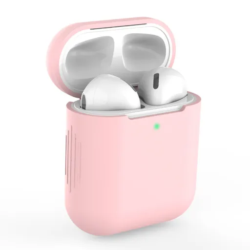 AirPods 1/2 szilikon tok világos rózsaszín