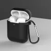 AirPods 1/2 szilikon tok karabinerrel fekete - 0. kép