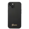 iPhone 14 Plus Guess Liquid Silicone Metal Logo tok fekete (GUHCP14MSLSMK) - 1. kép