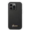 iPhone 14 Pro Guess Liquid Silicone Metal Logo tok fekete (GUHCP14LSLSMK) - 1. kép