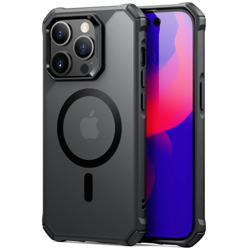 iPhone 14 Pro Max ESR Air Armor HaloLock MagSafe tok frosted fekete iPhone 14 Pro Max ESR Air Armor HaloLock MagSafe tok frosted fekete