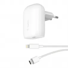 Belkin Boost Charge 30W USB-C PD PPS hálózati töltő adapter + USB-C - Lightning töltőkábel (WCA005vf1MWH-B5) fehér