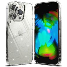 iPhone 14 Pro Max Ringke Air ultravékony TPU gél tok flitteres átlátszó