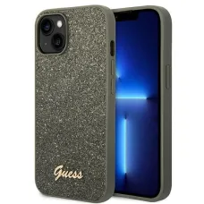 iPhone 14 Plus Guess PC/TPU Glitter Flakes Metal Logo tok zöld (GUHCP14MHGGSHN)