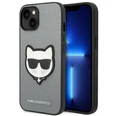 iPhone 14 Karl Lagerfeld Saffiano Choupette Head tok ezüst (KLHCP14SSAPCHG)