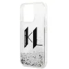 iPhone 14 Pro Karl Lagerfeld Liquid Glitter Big KL logo tok ezüst (KLHCP14LLBKLCS) - 2. kép