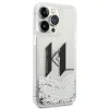 iPhone 14 Pro Karl Lagerfeld Liquid Glitter Big KL logo tok ezüst (KLHCP14LLBKLCS) - 4. kép