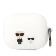 Airpods Pro 1/2 Karl Lagerfeld Karl és Choupette szilikon tok fehér (KLACAPSILKCW)