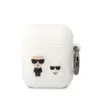 Airpods 1/2 Karl Lagerfeld Karl és Choupette szilikon tok fehér (KLACA2SILKCW) - 0. kép