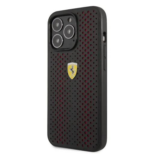 iPhone 14 Plus Ferrari PU Leather Perforated tok piros (FEHCP14MRHOR)