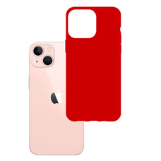 iPhone 14 3MK matt szilikon tok piros