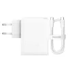 Baseus GaN5 Pro USB Type C / USB-A 100W PD3.0, QC4.0 +, AFC gyorstöltő, hálózati töltő adapter fehér (CCGP090202) - 3. kép
