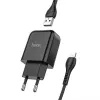 HOCO N2 Vigor hálózati töltő adapter + USB - Lightning kábel 2A fekete - 1. kép