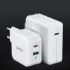 Choetech hálózati töltő adapter GaN USB Type C PD USB-A QC3.0 65W 3,25A fehér (PD8002) - 0. kép