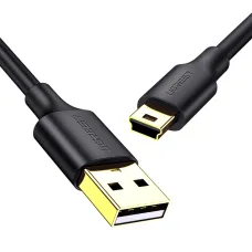 Ugreen 5 tűs aranyozott USB kábel - mini USB 0.25 m fekete (US132)