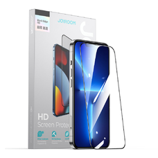 iPhone 14 Pro Max/15 Plus Joyroom Knight 2.5D TG kijelzővédő üvegfólia fekete kerettel (JR-H04)