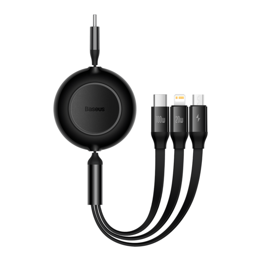 Baseus Bright Mirror2 3 az 1-ben kábel Type C - Type C, micro USB, Lightning 100W 1.1 m fekete
