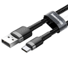 Baseus Cafule Nylon harisnyázott USB/USB-Type C kábel QC3.0 2A 2m fekete-szürke (CATKLF-CG1) - 1. kép