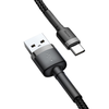Baseus Cafule Nylon harisnyázott USB/USB-Type C kábel QC3.0 2A 2m fekete-szürke (CATKLF-CG1) - 2. kép