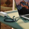 Baseus Flash Series II 3 az 1-ben kábel USB, Type C - Type C, Lightning, microUSB 100W 1.2 m sötétkék - 3. kép