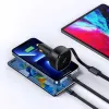 Baseus Enjoyment 2 az 1-ben autós töltő visszahúzható kábellel Type C + Lightning 30W fekete - 1. kép