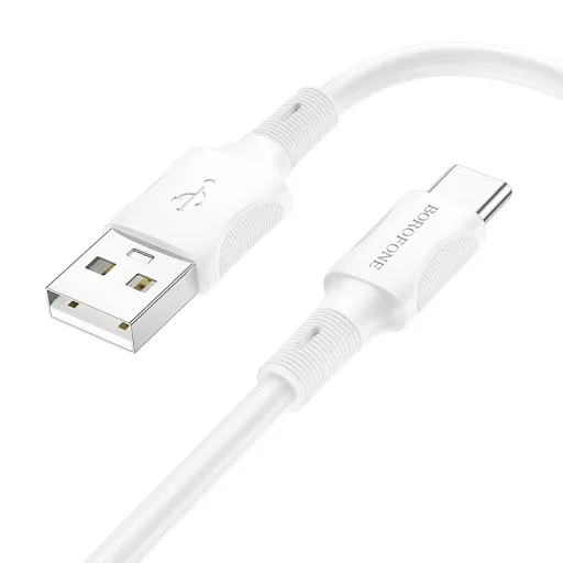 Borofone Succeed BX80 USB - Type C kábel 3A 1m biela