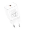 Borofone BN6 hálózati töltő adapter Type C QC 3.0 PD 20W fehér - 1. kép