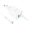 Borofone BN7 hálózati töltő adapter USB+Type C QC 3.0 PD 20W + Type C - Type C kábel fehér - 4. kép
