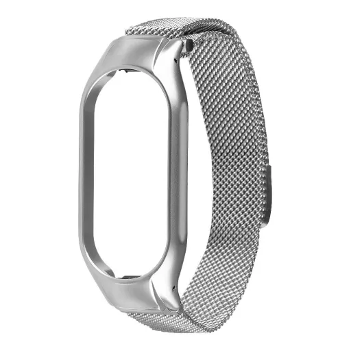 Xiaomi Mi Band 7 Tactical 829 Loop mágneses acél óraszíj ezüst